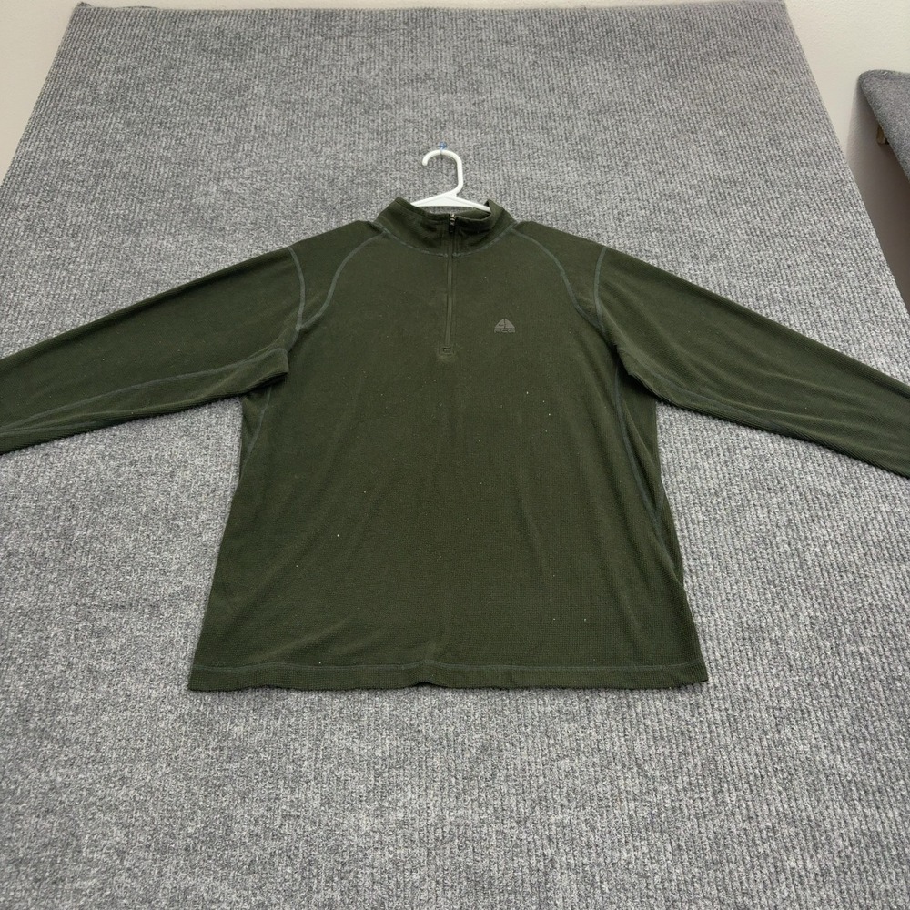 Nike ACG Pullover Mens S Green Polyester Quarter Zip Waffle Fleece Gorpcore